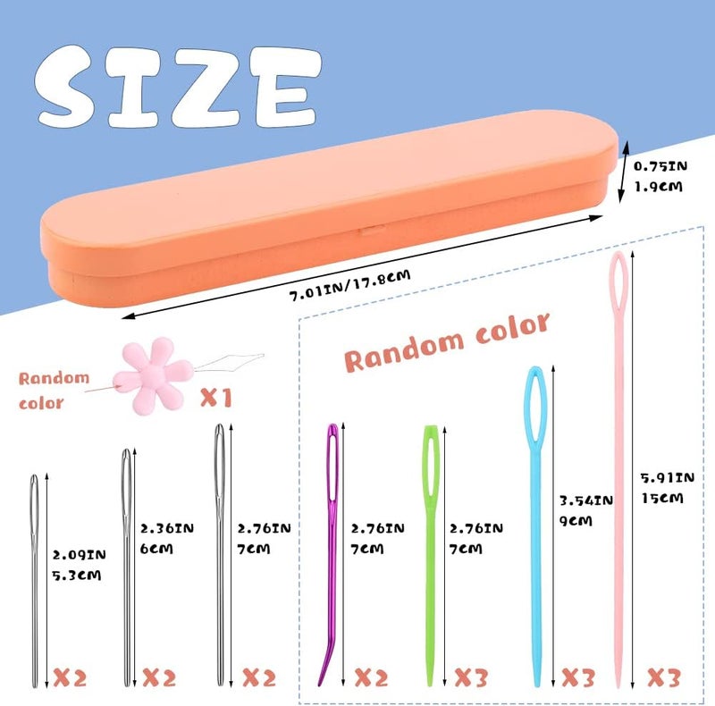 Bupete Yarn Needle Set, Bent Tapestry Needles, Plastic Large Eye Sewing Needles, Large-Eye Blunt Needles Crafting Knitting Stringing Needles with Storage Box and Needle Threader for Knitting Crochet - Image 2